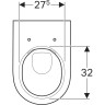 Комплект инсталляция GEBERIT DUOFIX SIGMA 500,301.KJ.A с подвесным унитазом ACANTO с сиденьем микролифт и клавишей